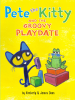 Book cover for "Pete the Kitty and the Groovy Playdate".